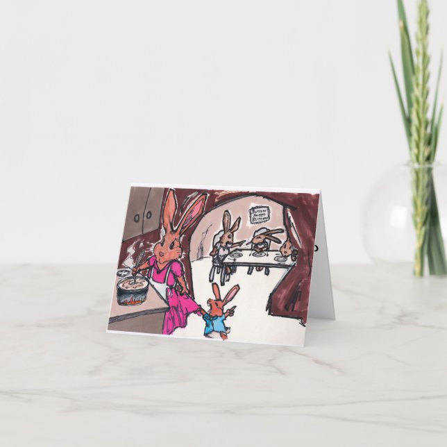 Una tarjeta del conejito para la mamá o las (Anverso)