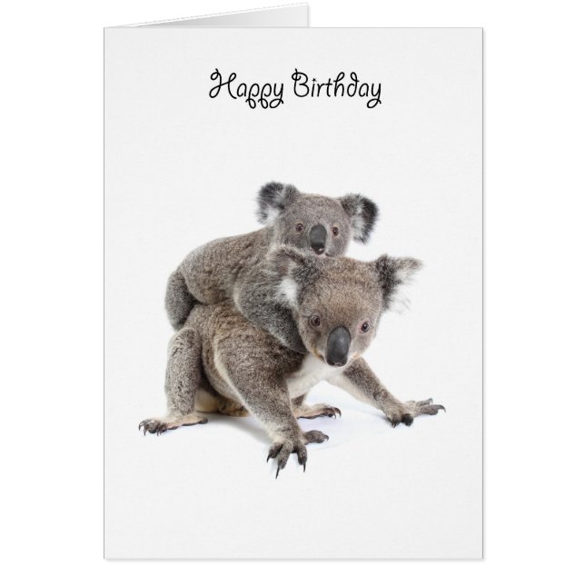 Una tarjeta del feliz cumpleaños de la koala (Frente)