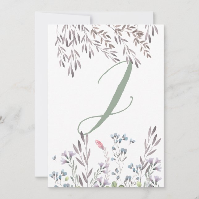 Una tarjeta doble de boda con flores silvestres No (Anverso)