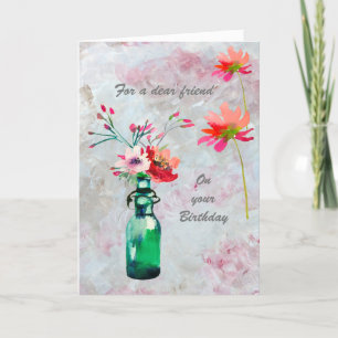 Una tarjeta especial de cumpleaños floral para un 