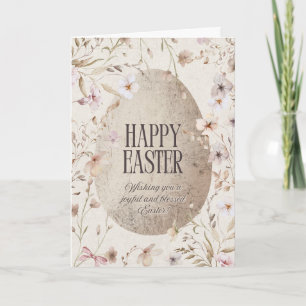 Una tarjeta Ester de color neutro con Pascua