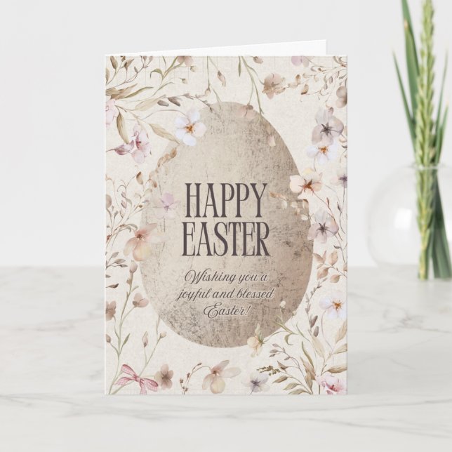 Una tarjeta Ester de color neutro con Pascua (Anverso)