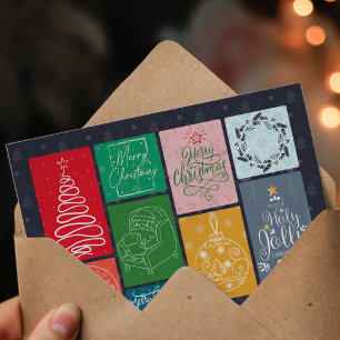 Una tarjeta navideña colorida