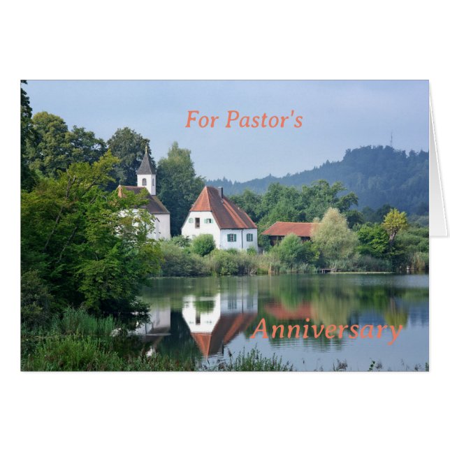 Una tarjeta para el aniversario de un pastor (Anverso (Horizontal))