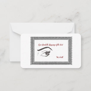 Una tarjeta personalizada de notas para los ojos