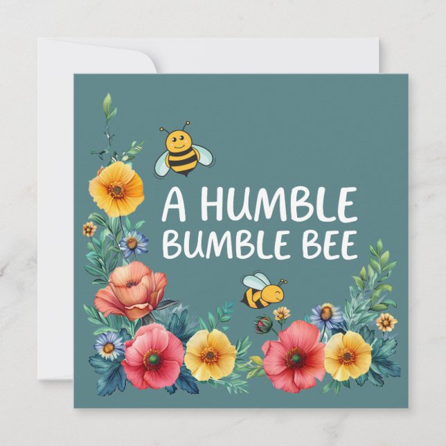 Una tarjeta plana de una humilde abeja bumble (Anverso)