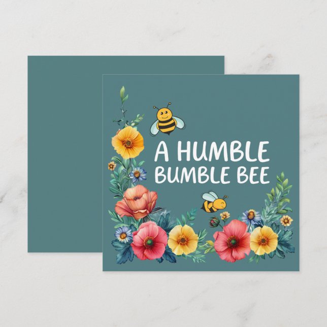 Una tarjeta plana de una humilde abeja bumble 2 (Anverso / Reverso)