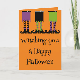 Una tarjeta plegada de 5" x 7" Feliz Halloween