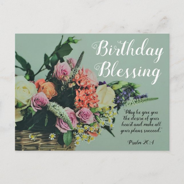 Una tarjeta postal de bendición de cumpleaños Salm (Anverso)