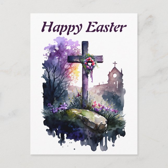 Una tarjeta postal de bienvenida de Pascua con acu (Anverso)