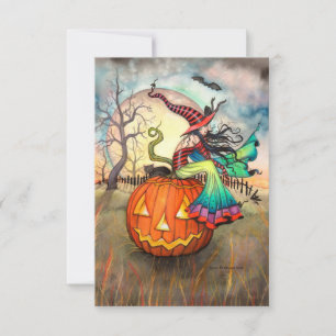 Una tarjeta postal de Halloween de una calabaza gi
