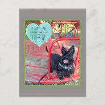 Una tarjeta postal de sonrisa alegre