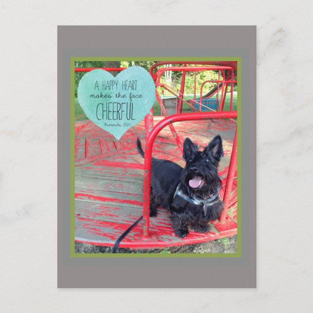 Una tarjeta postal de sonrisa alegre (Anverso)