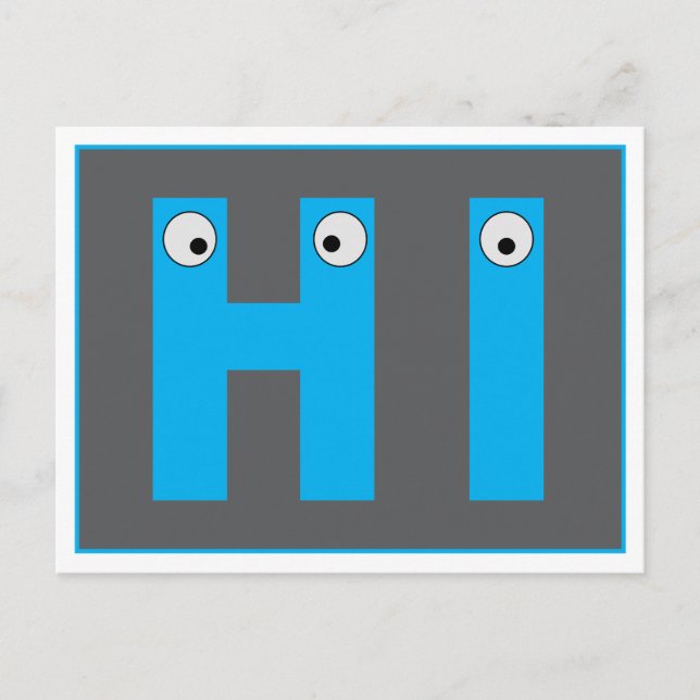 Una Tarjeta Postal de un Divertido Hola con Ojos d (Anverso)