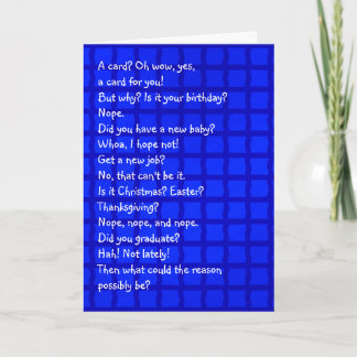 Una tarjeta sin motivo