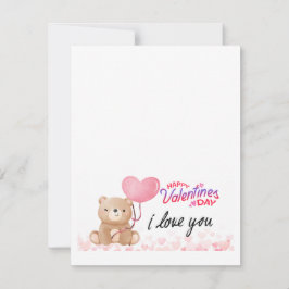 Una tarjeta temática de San Valentín de un oso de 