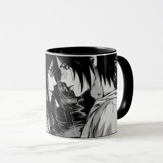 una taza con un ilustracion de anime