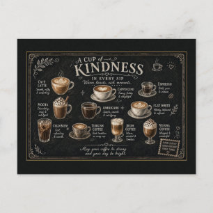 Una Taza de Amabilidad Menú de Café Antiguo Tarjet