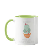 Una taza de cactus graciosa y linda