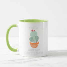 Una taza de cactus graciosa y linda