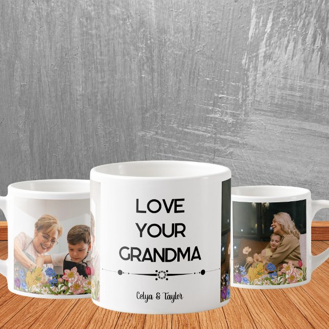 Una taza de Collage de fotos moderna para la abuel (Timeless Memories: A Modern Photo Collage Mug for Grandma)