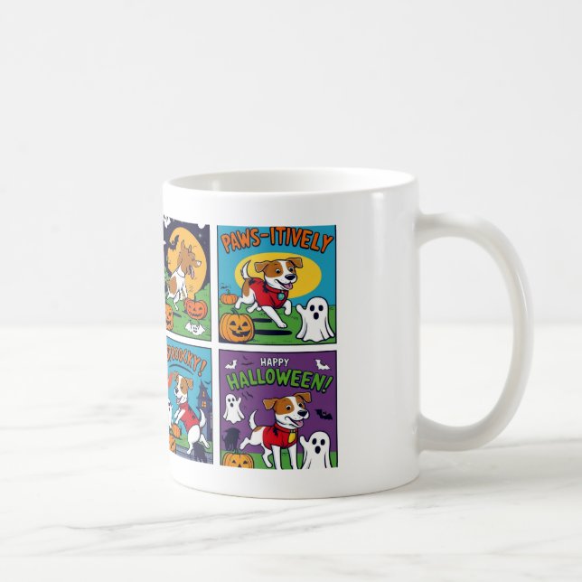 Una taza de Halloween graciosa y graciosa con perr (Derecha)