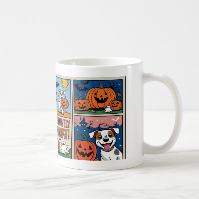 Una taza de Halloween graciosa y graciosa con perr (Derecha)