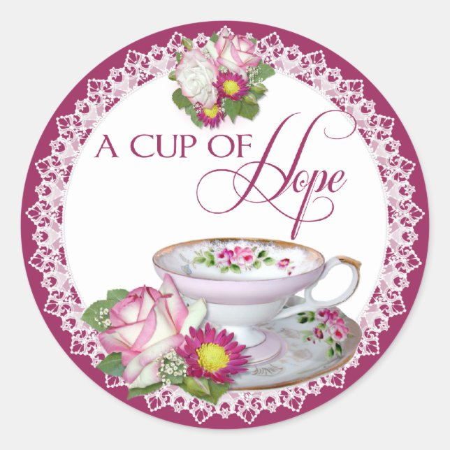 Una taza de pegatinas redondos de esperanza (Anverso)