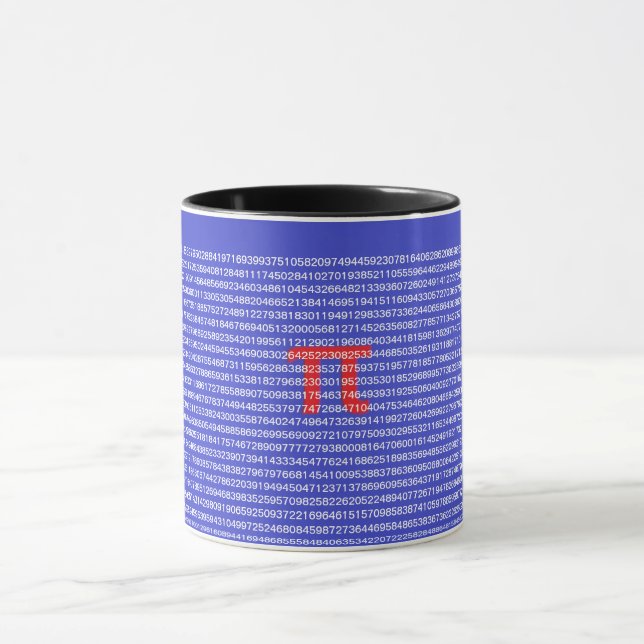 Una taza del pi (π) grande para el friki de la (Centro)