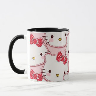 una taza diseñada con un lindo gatito