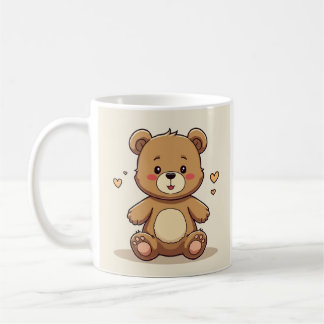 una taza diseñada con un oso lindo