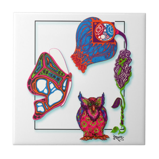 Una teja de neón del Doodle (Frente)