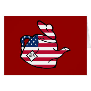 Una tetera en colores de la bandera americana