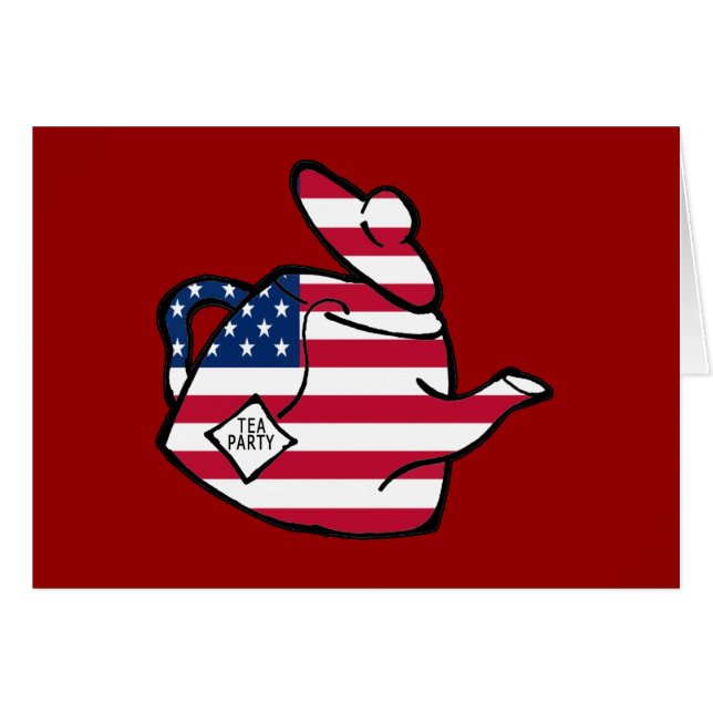 Una tetera en colores de la bandera americana (Anverso (Horizontal))