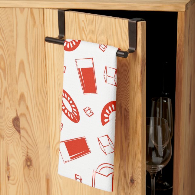 Una toalla de cocina con una impresión luminosa y  (Pliegue de tercios)