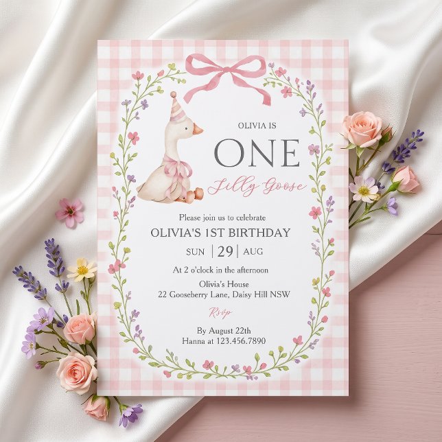 Una tonta invitación de cumpleaños de ganso con la (Subido por el creador)