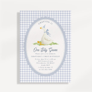 Una tonta oca Invitación de cumpleaños número uno