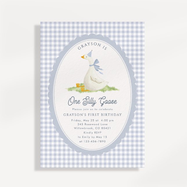 Una tonta oca Invitación de cumpleaños número uno  (Subido por el creador)