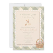 Una tonta oca viene en camino Invitación para baby