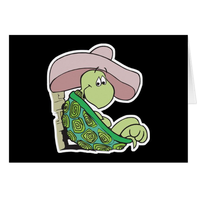 una tortuga adorable con sombrero (Anverso (Horizontal))