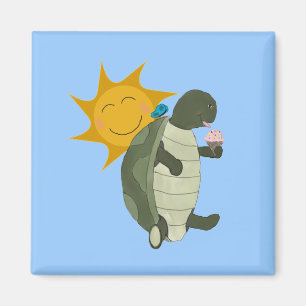 Una tortuga que come el imán del helado