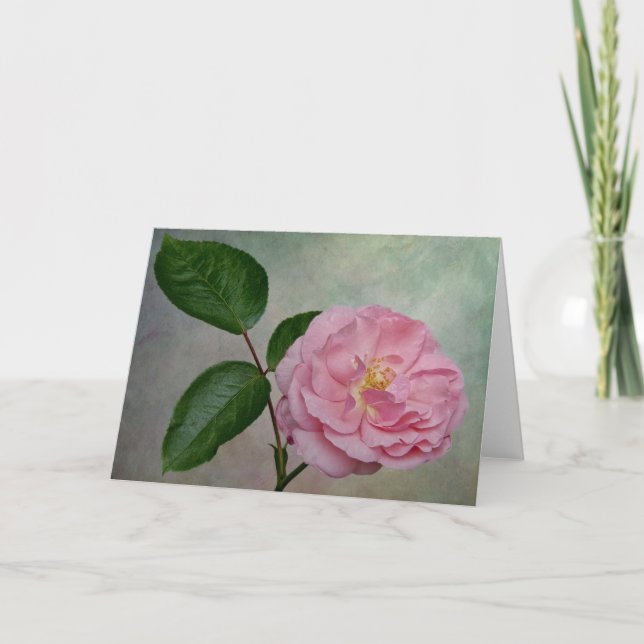 Una única tarjeta florida rosa (Anverso)