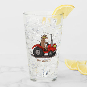 Una vaca feliz y linda conduciendo a un personaliz