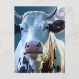 Una vaca y la postal lunar