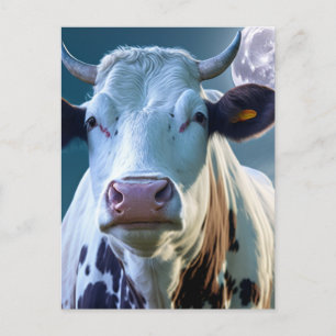 Una vaca y la postal lunar