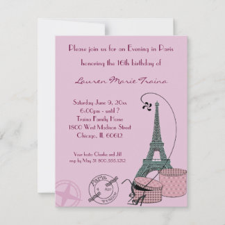 Una velada en París sobre la invitación a una fies