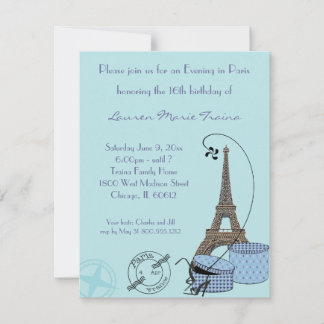 Una velada en París sobre la invitación a una fies