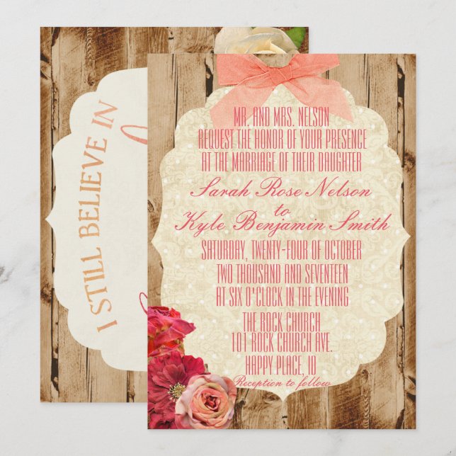 Una verdadera invitación a la boda de una historia (Anverso / Reverso)