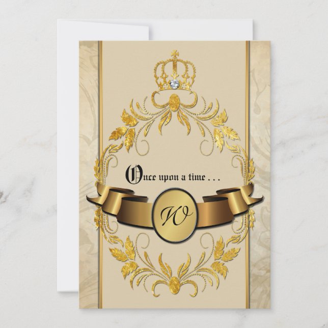 Una Vez Al Tiempo Invitación A Una Boda De Monogra (Anverso)