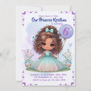 Una vez la Princesa del Tiempo Invitación al cumpl